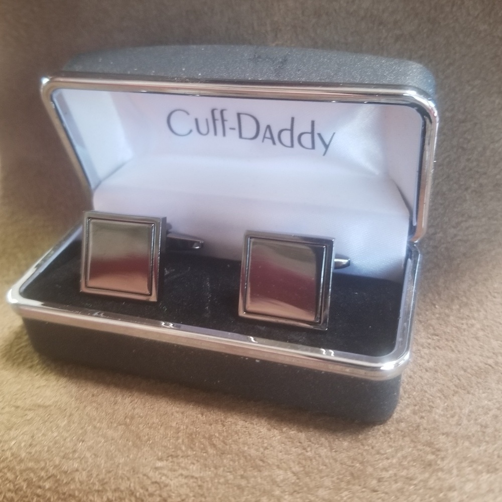 Square Gunmetal Cufflinks by Cuff-Daddy